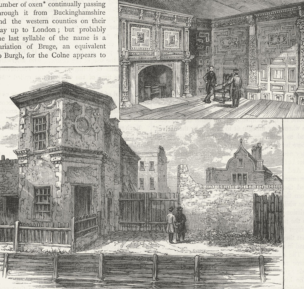 UXBRIDGE. The Treaty House, Uxbridge. Middlesex 1888 old antique print picture